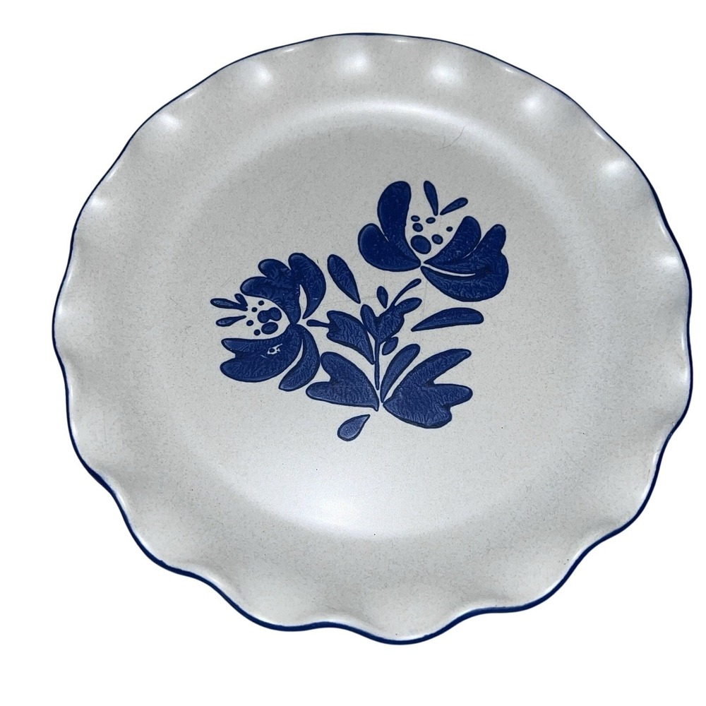 Vintage Pfaltzgraff Yorktowne 10" Fluted Shallow Plate Quiche Pie Dish Stoneware